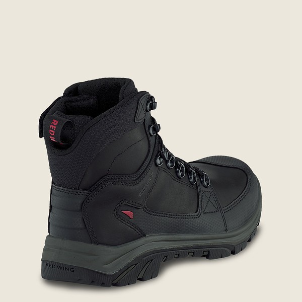 Mens Red Wing Trades - 6-inch Side-zip Waterproof Csa Toe - Safety Boots Black - XRS127498